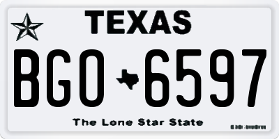 TX license plate BGO6597