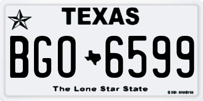 TX license plate BGO6599