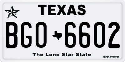 TX license plate BGO6602