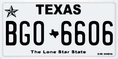 TX license plate BGO6606