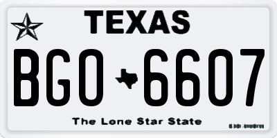 TX license plate BGO6607
