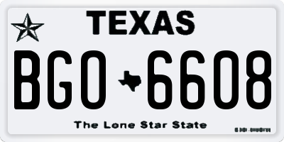 TX license plate BGO6608