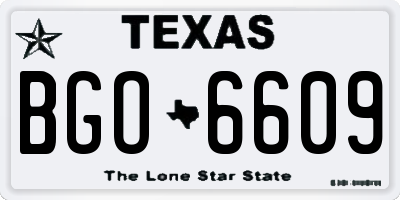 TX license plate BGO6609