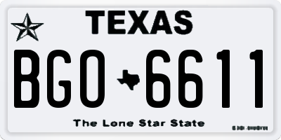 TX license plate BGO6611