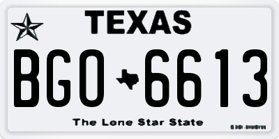 TX license plate BGO6613