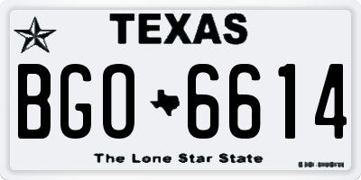 TX license plate BGO6614