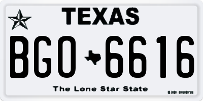 TX license plate BGO6616