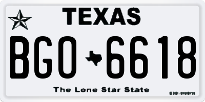 TX license plate BGO6618