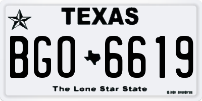 TX license plate BGO6619