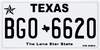 TX license plate BGO6620
