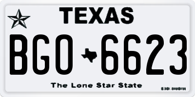 TX license plate BGO6623