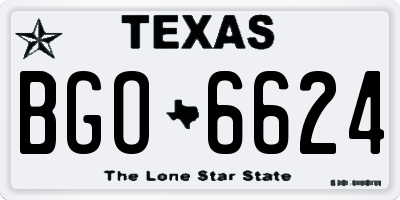 TX license plate BGO6624