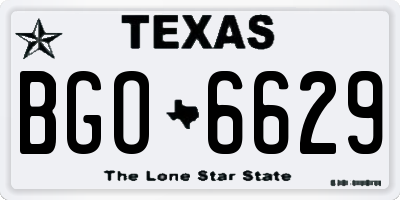 TX license plate BGO6629