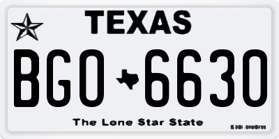 TX license plate BGO6630