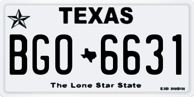 TX license plate BGO6631
