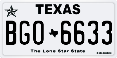 TX license plate BGO6633