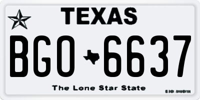 TX license plate BGO6637