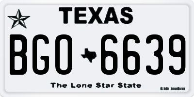 TX license plate BGO6639