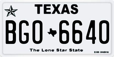 TX license plate BGO6640