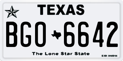 TX license plate BGO6642