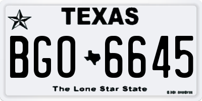 TX license plate BGO6645