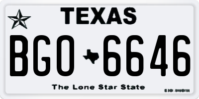TX license plate BGO6646