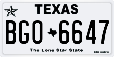 TX license plate BGO6647