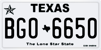 TX license plate BGO6650