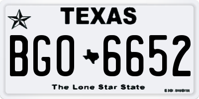 TX license plate BGO6652