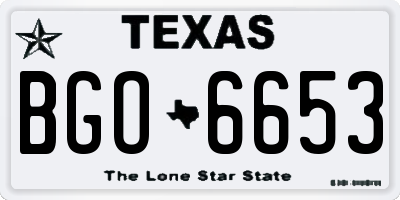 TX license plate BGO6653