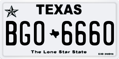 TX license plate BGO6660