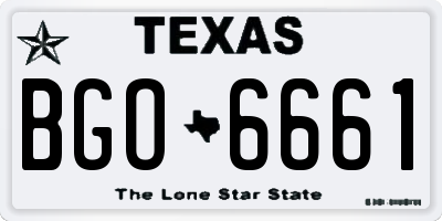 TX license plate BGO6661