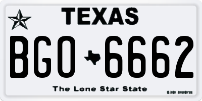 TX license plate BGO6662