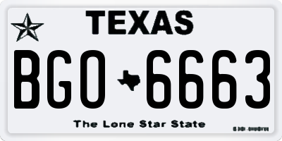 TX license plate BGO6663