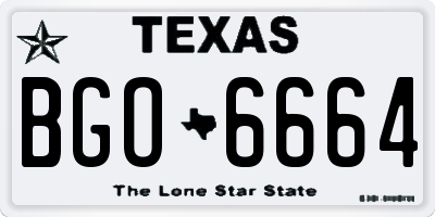 TX license plate BGO6664