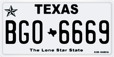 TX license plate BGO6669
