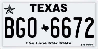 TX license plate BGO6672