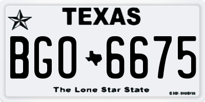 TX license plate BGO6675