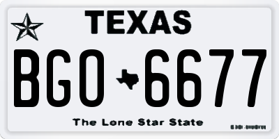 TX license plate BGO6677