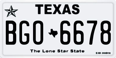 TX license plate BGO6678
