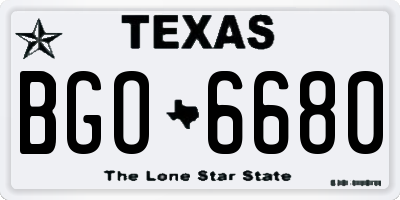 TX license plate BGO6680