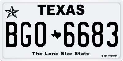 TX license plate BGO6683