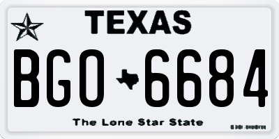 TX license plate BGO6684