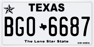 TX license plate BGO6687