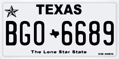 TX license plate BGO6689