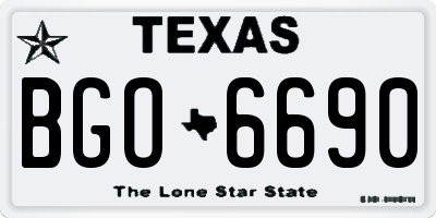 TX license plate BGO6690