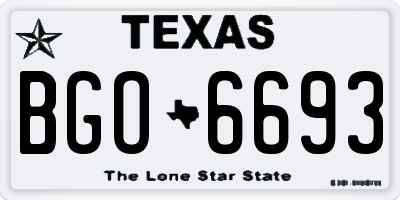 TX license plate BGO6693