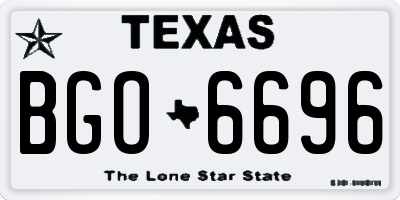 TX license plate BGO6696