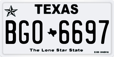TX license plate BGO6697
