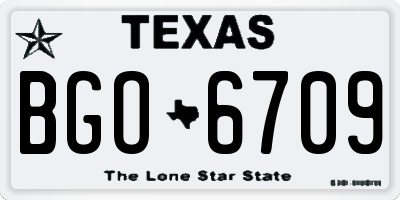 TX license plate BGO6709